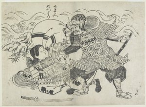Kumagai Naozane en Taira no Atsumori, eind 17e-begin 18e eeuw